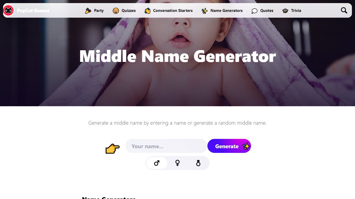 Middle Name Generator | Find the perfect middle name!